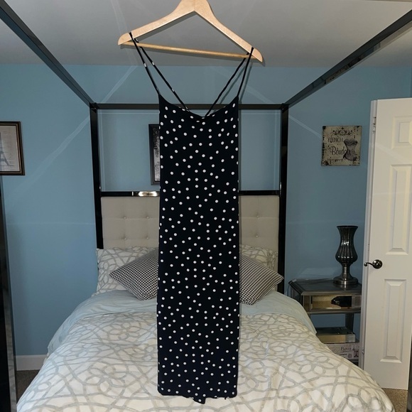 NEW TART COLLECTION Kris Dress Shadow Dot Slinky Stretch Lace Tie Back Large - Picture 6 of 9